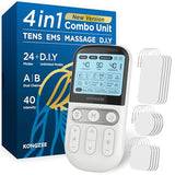 4 in 1 - D.I.Y & Tens Unit & EMS & Massage Muscle Stimulator, Dual Channel TENS Units Therapy Machine for Pain Relief, FDA Cleared Rechargeable Electronic Pulse Massager,with 12pcs Electrode Pads