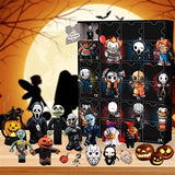 Halloween Advent Calendar 2024 - Contains 24 Gifts, 2024 Halloween Horror Movie Figures Advent Calendar, Halloween Countdown Calendar, Halloween Doll Collectible Figures Gift for Kids (C)