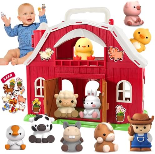 Toddler Toys For 1 2 3 Years Old Boys And Girls, Big Barn Toy With Farm Animal, Toddler Educational Montessori Toys, Farm Pretend Playset Toy, Christmas Birthday Gift For Toddler Baby Boys Girls