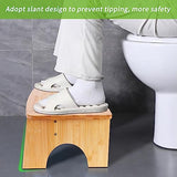 Squat Toilet Stool for Adults,Bamboo Poop Stool for Bathroom Sturdy and fits Easily,Waterproof and Non Slip Squat Stool Adult Bamboo Toilet Stool, 450 lbs Capability(7" Natural Color)