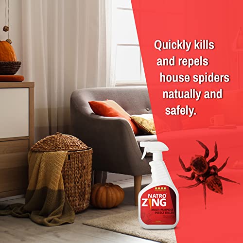 NatroZing Multi-Purpose Insect Killer 32 OZ, Pest Control Spray Indoor, Kills & Repels Fruit Flies Gnats Moths Spiders for Home, Lasting Prevention, Plant Extract Based Non-Toxic, Child & Pet Safe