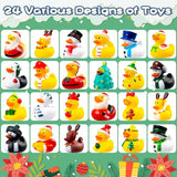 2024 Advent Calendar Christmas Ducks - 24pcs Rubber Duck Advent Calendar 25 Days of Christmas Countdown Toys for Christmas Party Favors Kids Toddlers