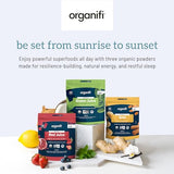 Organifi Sunrise to Sunset Power Box (9.5 Oz. Each) - Organic Superfood Powder - Green Juice, Red Juice, Golden Milk- 30-Day Supply - Vegan