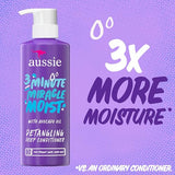 Aussie 3 Minute Miracle Moist Deep Conditioner for Dry Hair, Avocado & Jojoba Oil, Safe for Color Treated Hair, Nourishing Hydration, Silky Shine, Paraben-Free, 16 Fl Oz Each, Triple Pack