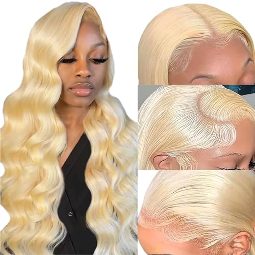 13x6 613 Lace Front Wig Human Hair Body Wave Lace Front Glueless Wigs Human Hair Blonde Wig Human Hair 180% HD Lace Frontal Wigs Human Hair Pre Plucked With Baby Hair 20 Inch