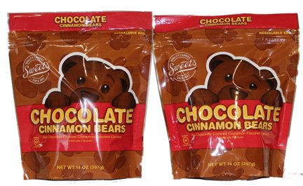 Sweet Candy Company Chocolate Covered Cinnamon Gummy Bears - Real Milk Chocolate, Gourmet Cinnamon Candy, Gluten Free Gummies for Kids and Adults, Kosher - 14 oz Resealable Bags (Pack of 2)