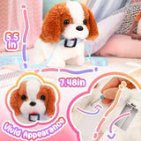 Tagitary Plush Toys Puppy Electronic Toy Walking and Barking Dogs,Tail Wagging Fake Dog Interactive Dog Toy for Kids with Leash,Easter Christmas Birthday Gift for Toddlers Kids