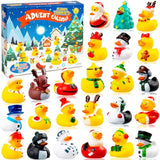 2024 Advent Calendar Christmas Ducks - 24pcs Rubber Duck Advent Calendar 25 Days of Christmas Countdown Toys for Christmas Party Favors Kids Toddlers