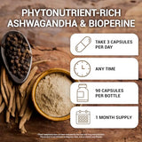 Dr. Berg Ashwagandha Capsules 1500mg - Includes Organic Ashwagandha Root with Black Pepper from Bioperine - Ashwagandha Supplements 90 Capsules