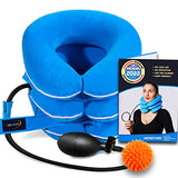 NeckFix Cervical Neck Traction Device for Instant Neck Pain Relief - Pinched Nerve Neck Stretcher for Home Pain Treatment + Bonus (12-17 inch)