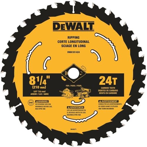 DEWALT Circular Saw Blade, 8 1/4 Inch, 24 Tooth, Framing & Ripping (DWA181424)