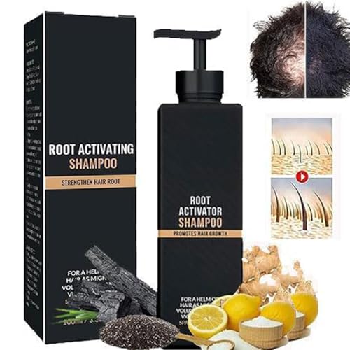 Root Activator Shampoo, Hair Loss Shampoo, Hair Thickening ShampooUnisex Root Activator Shampoo, Natural Hair Regrowth Shampoos for Men Women (100ML)