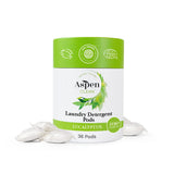 Eucalyptus Laundry Pods by AspenClean, New and Improved Packaging, Zero Plastic, EWG Verified™, Vegan, Hypoallergenic Natural Laundry Detergent - 36 Count