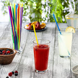 Comfy Package [500 Pack] 10.02" High Long Plastic Straws, Disposable Drinking Straws - Assorted Colors