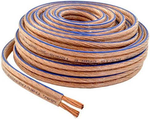Car Home Audio Speaker Wire Transparent Clear Cable 10AWG 10/2 Gauge (10 Gauge 25 Feet)
