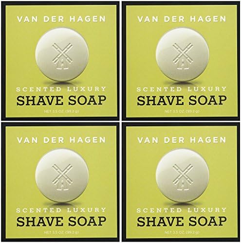 Van Der Hagen Men's Luxury Scented Shave Soap, 3.5 Ounce (Pack of 4)