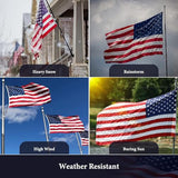 American Flags for Outside 3x5, Heavy Duty American Flag with Embroidered Stars, Thicken Nylon US Flag with Sewn Stripes Brass Grommets US Flags 3x5 Outdoor Made in USA High Wind All Weather Flags