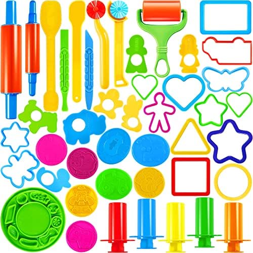 JOYIN 44 Clay Tools Set for Kids, Clay Accessories with Various Plastic Molds, Rolling Pins, Cutters