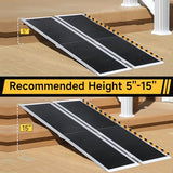 Rengue Portable Wheelchair Ramp 5FT, Folding Handicap Ramp with Non-Slip Surface Aluminum Ramps for Wheelchairs Home Steps Stairs Handicaps Doorways