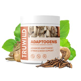TruWild Adaptogen Blend with Cordyceps Maca Ashwagandha - Full Spectrum Mushroom Blend for Daily Support and Function – All Natural Formula with 7 Key Ingredients – 60 Capsules