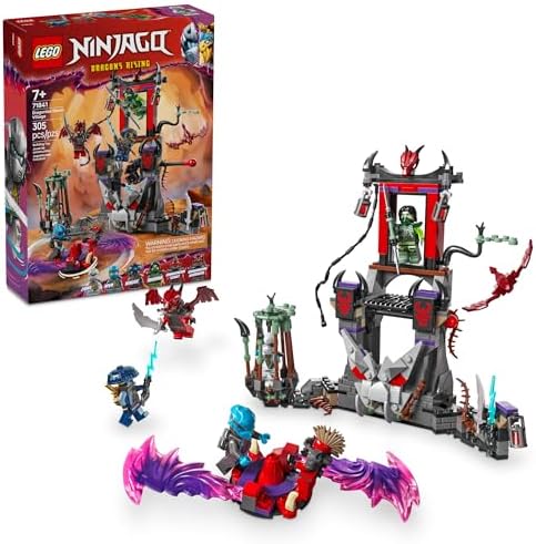 LEGO NINJAGO Dragonian Storm Village Toy Building Set - Pretend Play Playset for Kids, Boys and Girls, Ages 7+ - Spinner Toy with 6 Ninja Toy Minifigures - Gift Idea for Birthdays - 71841