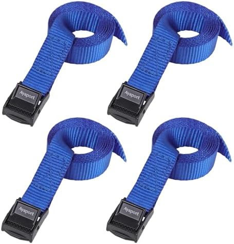 Ayaport Lashing Straps with Buckles Adjustable Cam Buckle Tie Down Cinch Strap for Packing Blue