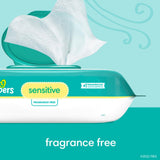 Pampers Sensitive Baby Wipes, Water Based, Hypoallergenic and Unscented, 7 Refill Packs (588 Wipes Total)