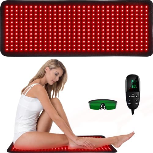 Red Infrared Light Therapy Mat for Body, 31.75" x 11.5" Red Light Pad Upgraded 3 Chips in 1 Beads 360pcs LEDs 660nm 850nm RLT Device for Body Back Shoulder Knee Joint Pain Relief, Ideal Gift