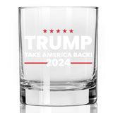 Patriots Cave Trump 2024 Trump Take America Back 2024 | 11 oz Bourbon Whiskey Rock Glass | Old Fashioned Whiskey Tasting Glasses For Men | Retirement Gifts For Men | Made In USA