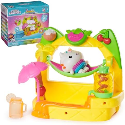 Gabby's Dollhouse, Cakey’s Fruit Smoothie Balcony Playset, 8-Pcs with Toy Figures, Dollhouse Accessories & Sensory Play, Kids Toys for Girls & Boys 3+
