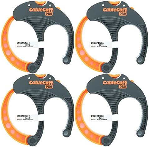 Cable Cuff PRO (4 Pack: 4x Large 3 Inch Diameter) Adjustable, Reusable, Cable Tie Replacements for Extension Cords or Electronics