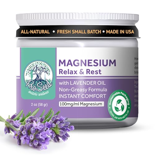 Handmade Organic Lavender Magnesium Lotion - Body Rub for Bedtime Care - Essential for Kids, Pregnant Women, Toddlers & Moms - Moisturizes & Hydrates Legs, Feet & Body - 2oz Glass Jar