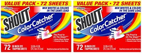 Shout Color Catchers for Laundry, Allow Mixed Washes, Prevents Color Runs and Maintains Original Clothing, 72 Count - Pack of 2 (144 Total Sheets)