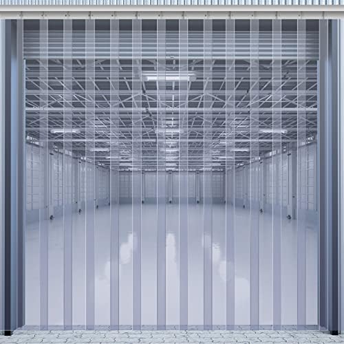 Juexica Plastic Strip Door Curtain Kit 0.08'' Winter Thickness PVC Freezer Door Curtain Smooth Waterproof Hurricane Shutters Gate for Cooler Warehouse Garage Industry