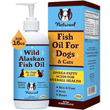 Natural Dog Company Wild Alaskan Fish Oil for Dogs and Cats (16oz) - Blend of Wild Salmon & Pollock Oil - Omega 3 EPA & DHA - Reduces Shedding, Nourishes Skin, Coat & Joints, Fish Oil for Cats