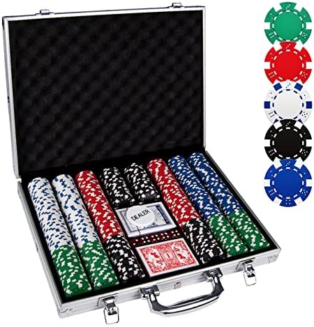 Poker Chips,500PCS Poker Chip Set with Aluminum Travel Case,11.5 Gram Poker Set for Texas Holdem Blackjack Gambling