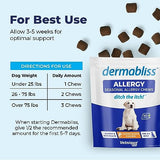 Dermabliss Dog Allergy Itch Relief - Chews, Medicated Hydrocortisone Anti-Itch Spray, Wipes & Omega Immune Treats - Vet Recommended for Allergies & Immunity… (30ct, Allergy Chews)