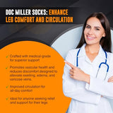 Doc Miller TED Hose Thigh High Anti Embolism Stockings for Women & Men, Hospital Style Surgical Stockings, Plus Size White Compression Socks 15-20mmHg, Support Hose with Inspection Hole Large