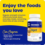 Enzymedica Digest, Full-Range, Everyday Digestive Enzymes, Offers Fast-Acting Gas & Bloating Relief, 90 Count (FFP)