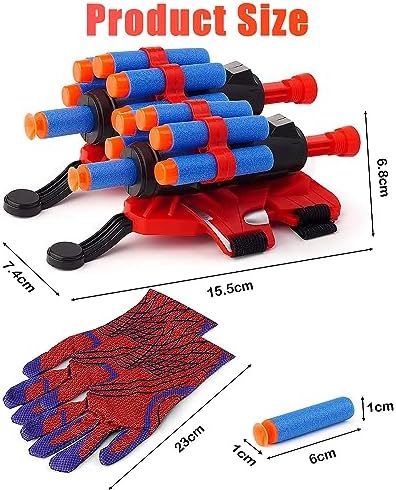 Set of 2 Spider Web Shooters Wrist Launcher Web Shooter Spider Gloves Web-Shooters Easter Basket Stuffers