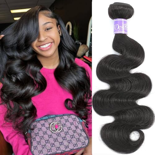 12A Brazilian Virgin Body Wave Human Hair Bundles Weave 100% Unprocessed Brazilian Virgin Body Wave Hair Bundles Natural Black Color Brazilian Hair Weave (14inch,Hair Bundles)