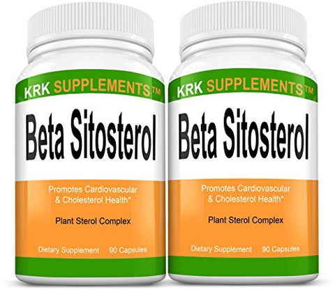 KRK SUPPLEMENTS 2 Bottles Beta Sitosterol 800mg Per Serving 180 Total Capsules Prostate Support