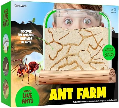 Ant Farm Kit for Kids - Farms Colony - Includes Ants Voucher - Sand Habitat Kits - Bug Terrarium House - Educational Science Gifts for Kid - Nature Learning Toys for Boys, Girls & Adults
