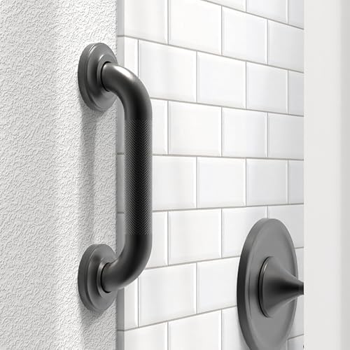 1-1/4" Knurled Grab Bar, ADA Compliant Bath Safety Shower Handrail, Bathroom Mobility Aid Handle for Seniors and Disabled, Heavy Duty 500lbs Support