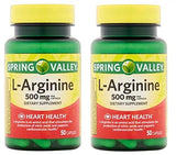 Spring Valley: 100 Capsules 500 Mg Ea. L-Arginine (Pack of 2)