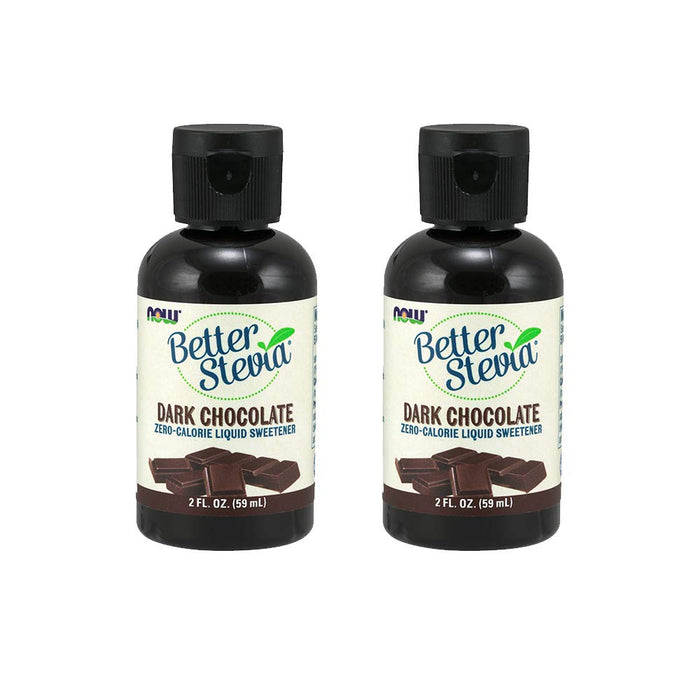 NOW Foods, Better Stevia Liquid, Dark Chocolate, Zero-Calorie Liquid Sweetener, Low Glycemic Impact, Certified Non-GMO, 2-Ounce (2 Pack)