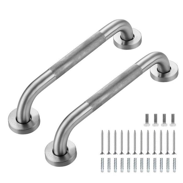 Grab Bars for Shower, 2 Pack 12-Inch Anti Slip Shower Handles for Elderly, Safety Shower Grab Bar, Stainless Steel Handicap Grab Bars for Bathroom,Toilet (Brushed Nickel, 1" Diameter)