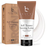 Beauty by Earth Self Tanner - USA Made with Natural & Organic Ingredients, Moisturizing Self Tanning Lotion with Aloe Vera & Coconut for a Natural Glow, Streak-Free Fake Tan, Medium to Dark