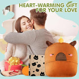 Mewaii Wearable Oversized Blanket Hoodie for Adults, Capybara Blanket Hooded Cloak, Warm and Cozy Flannel Cute Animal Blanket Hoodie, Funny Christmas Blanket Gifts for Women and Males