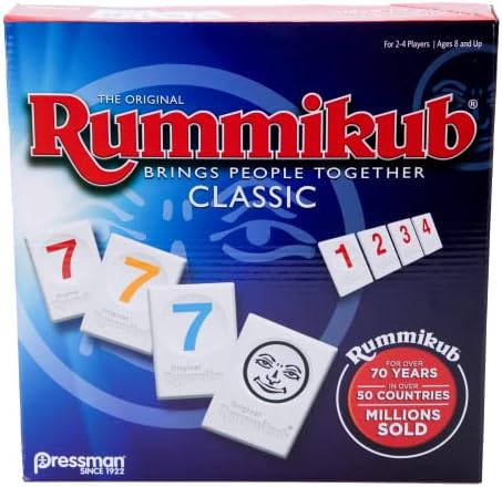 Pressman Rummikub - The Original Rummy Tile Game | Exciting Family Game of Strategy and Luck | Promotes STEM Skills | For Kids, Teens, Adults | 2-4 Players, Ages 8+